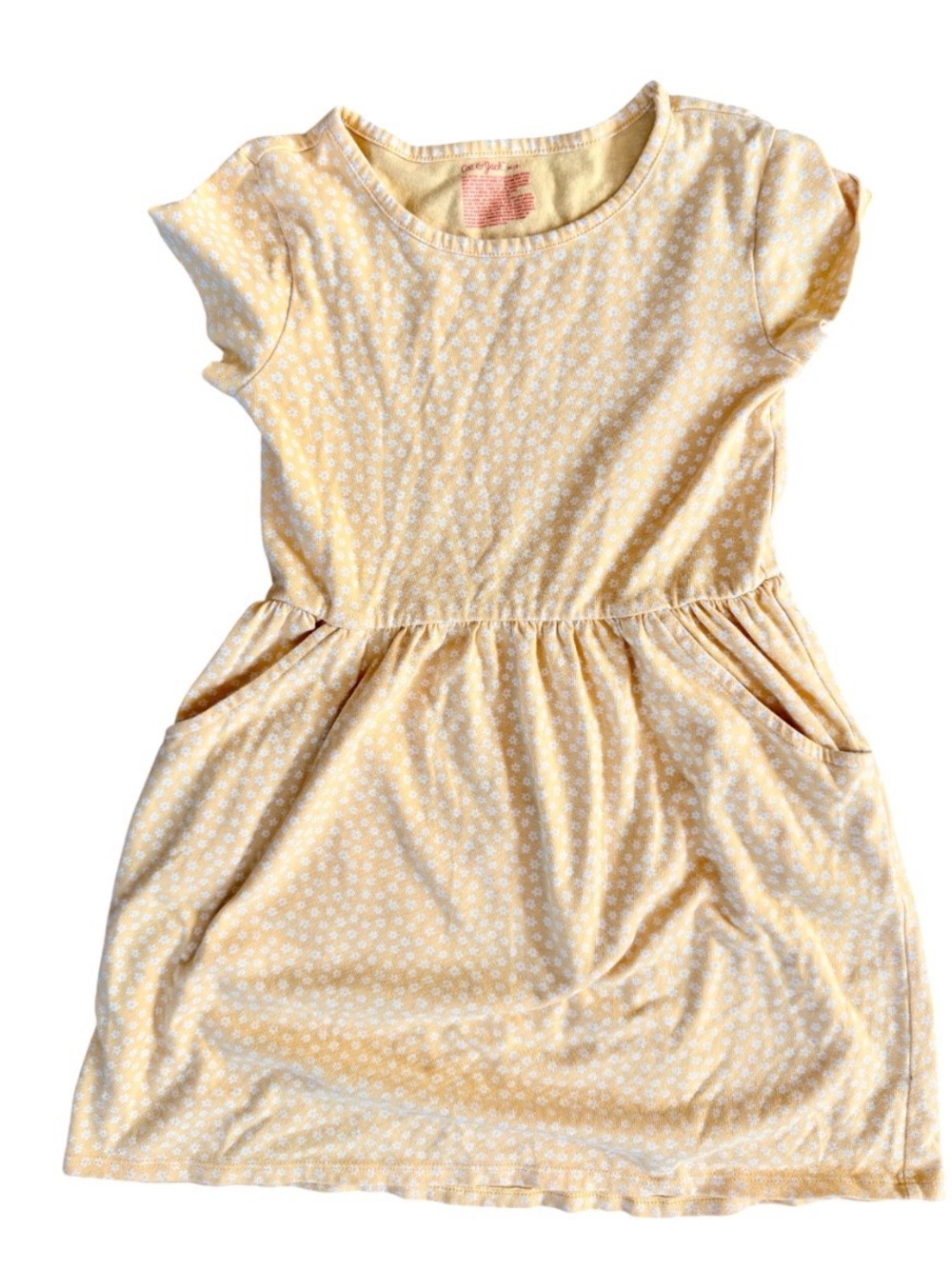 Cat & Jack Mustard Yellow Floral Pocket Dress for Girls